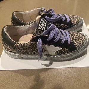 Golden Goose girl’s May Leopard-Print- Sole Sneakers
